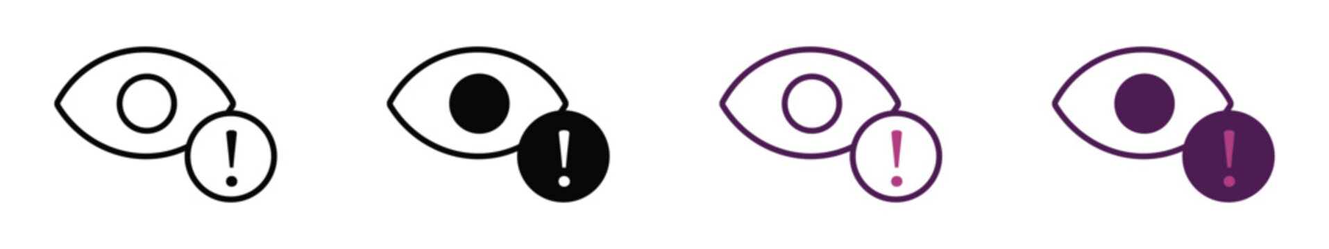View error icon set . Eye verification access denied icon for privacy security and invalid error warning , vector illustration.