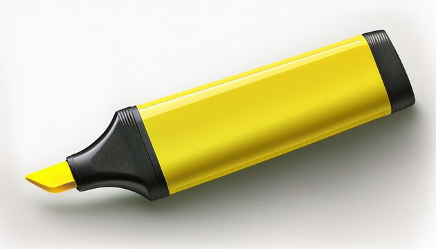 a bright yellow highlighter is isolated on a white background perfect for emphasizing important text or adding a pop of color