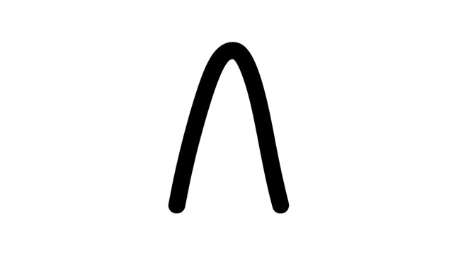 Minimalist black parabolic arch line