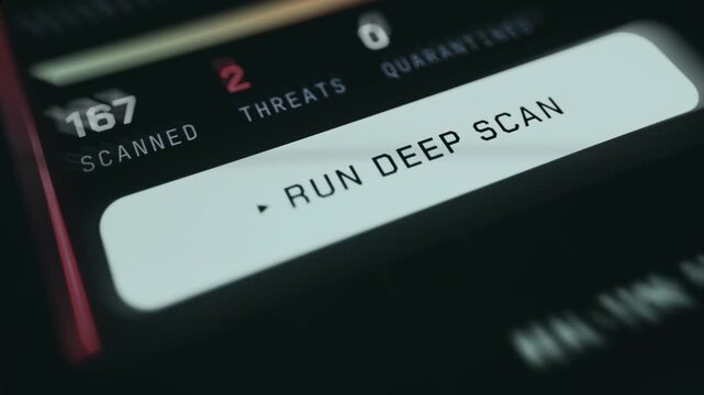User initiates a scanning process by tapping Run Deep Scan option