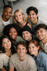 Fototapeta premium Diverse group smiling together