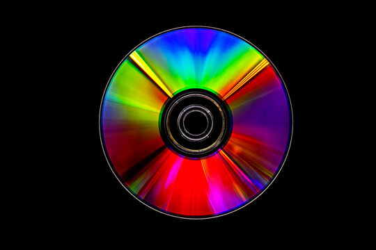 Rainbow light reflecting of a surface of a CD-DVD disk