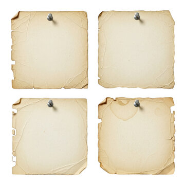 Set of four vintage brown paper gift tags with twine