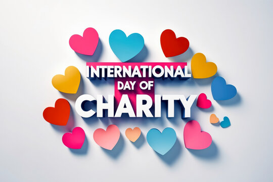 Banner poster greeting card international charity day, gratuitous aid and volunteering AI Generative