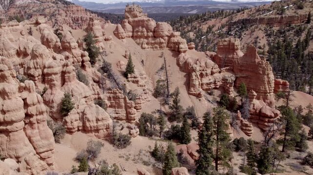 Drone Shot of Dixie National Forest Hills with Snow