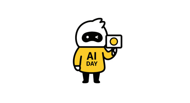 Cartoon robot holding a camera device.