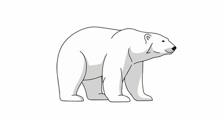 Fototapeta premium A large polar bear standing on all fours