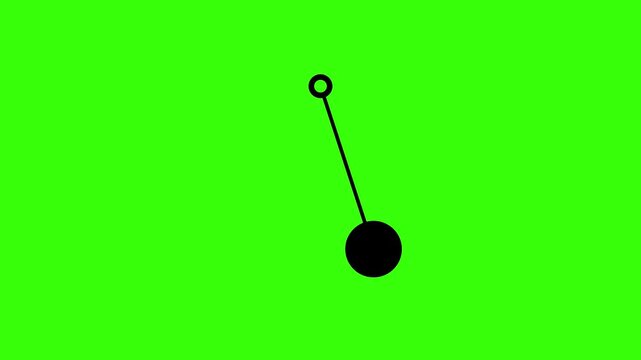 Black Pendulum Icon Swinging Symmetrically On Green Screen Background