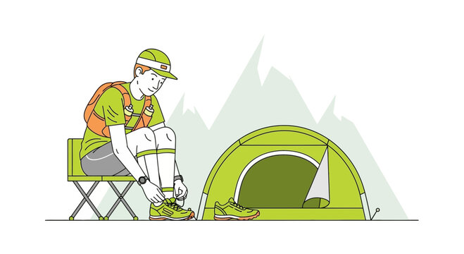Outdoor Adventure Preparation For Hiking Expedition And Camping Trip