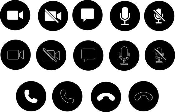 Communication Icons on Screen, Technology Symbols