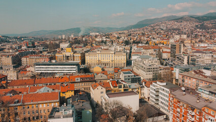 Obraz premium aerial view of sarajevo