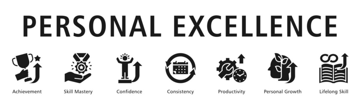 Personal Excellence Web Banner  icon vector illustration concept