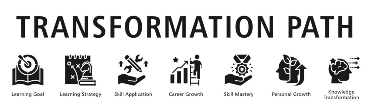 Transformation Path Web Banner  icon vector illustration concept