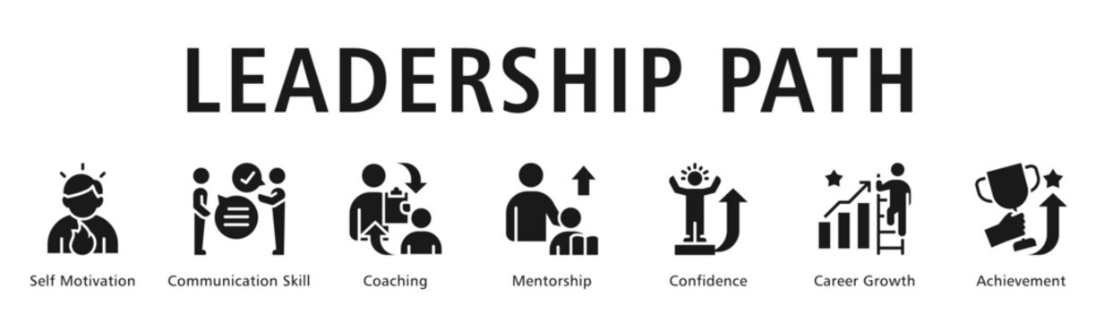 Leadership Path Web Banner  icon vector illustration concept