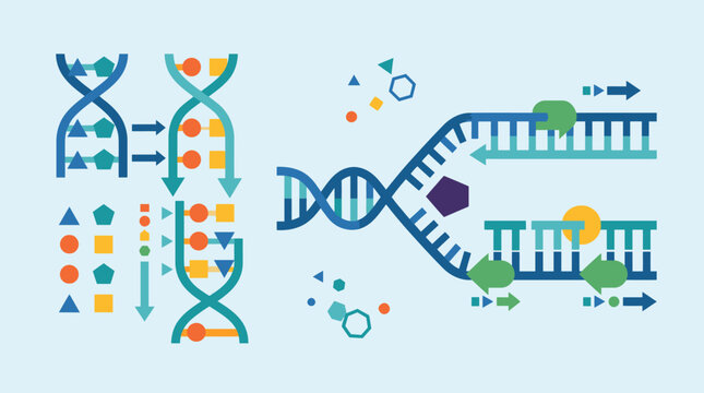 Stylized DNA Double Helix Representing Genetic Editing.