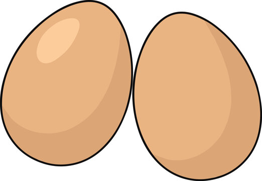 Two brown eggs side by side.