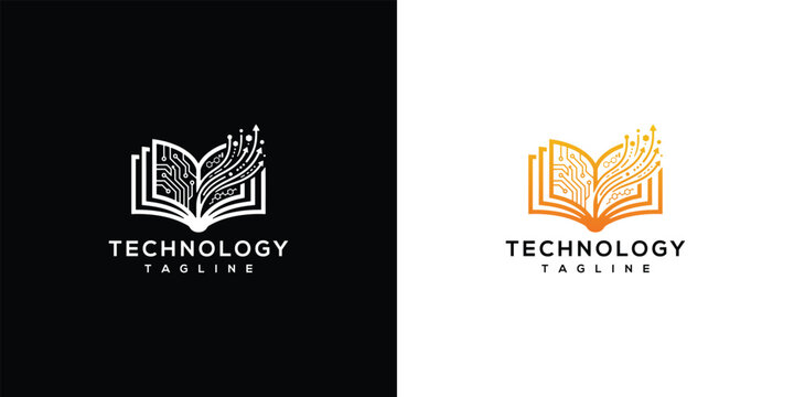 Open Book With Digital Wave Logo