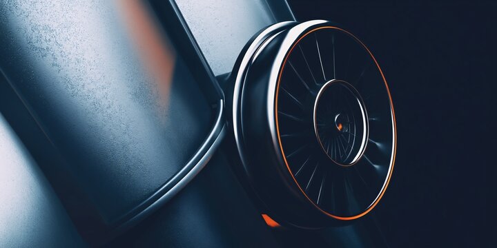 High contrast lighting on industrial air intake detail factory environment premium quality photography