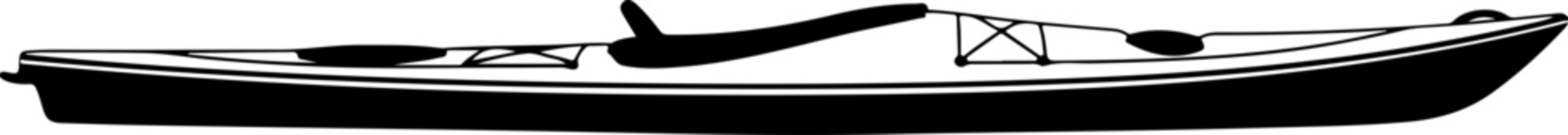 Vector kayak, side view, boat illustration, watercraft, paddling