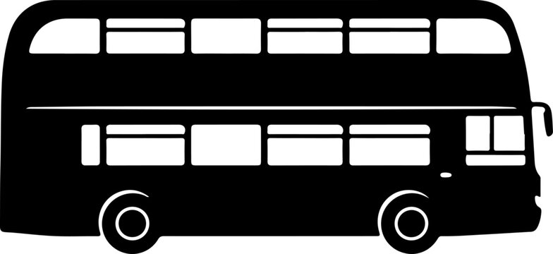 Vector illustration of a black double decker bus, bus, London transport, transportation, icon