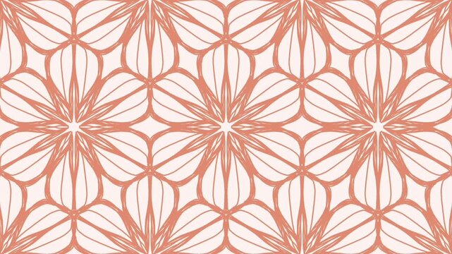 Abstract Geometric Floral Motion Peach Modern