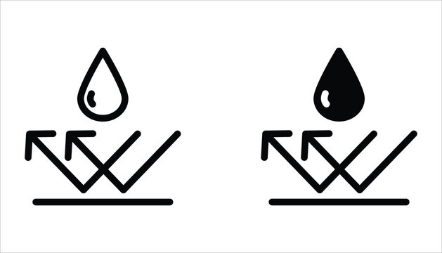 Waterproof icon set. Water resistant symbol. Water protection, liquid proof protection for web design, app and UI. Isolated on white background.