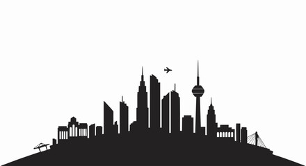 Obraz premium Kuwait city skyline silhouette