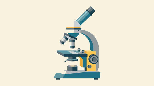 Blue Laboratory Microscope Medical Research Instrument for Science.