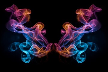Fototapeta premium colorful smoke isolated on black