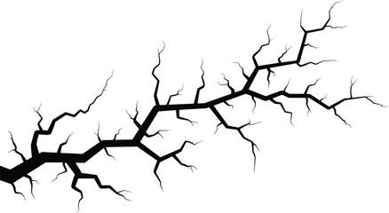 Obraz premium Ground Crack Silhouette Collection with Earthquake Fracture Lines and Broken Surface Elements for Disaster, Damage, and Geology Designs