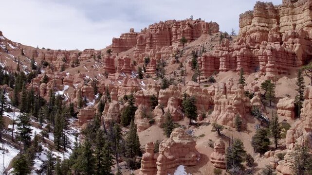 Drone Shot of Dixie National Forest Hills with Snow