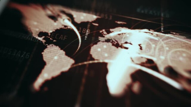 Global cyber attack visualization with pixelated world map