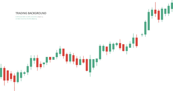 Financial Candlestick Chart Stock Market Trading Background with Bullish and Bearish Price Movement Graph for Forex Analytics Crypto and Investment Dashboard Vectors