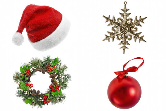 Festive Collection of Christmas Icons and Holiday Ornaments