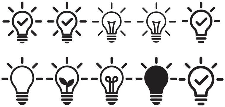 Systematic thinking and logical process lightbulb icons with gears Vector Illustration Eps 10