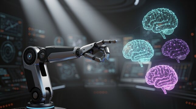 Robot Arm Interacting with Digital Brains