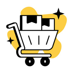 Fototapeta premium Digital Shopping Cart Illustration