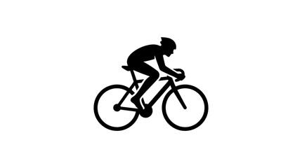 Naklejka premium Silhouette of a cyclist on a road bike.