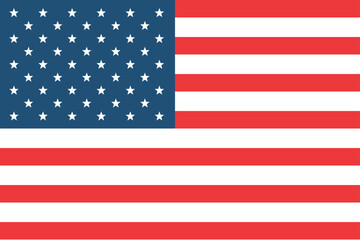 Fototapeta premium United States national flag with stars and stripes patriotic symbol on clean background display