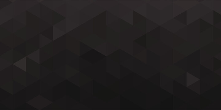 Abstract dark black low poly geometric background. Vector mosaic pattern of triangles. Luxury minimalist design.