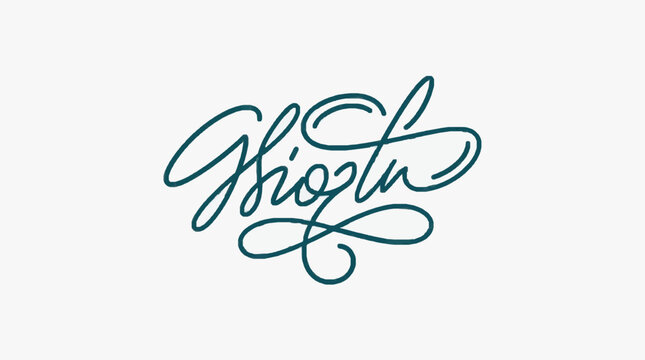 Elegant script font logo design with artistic flourish.