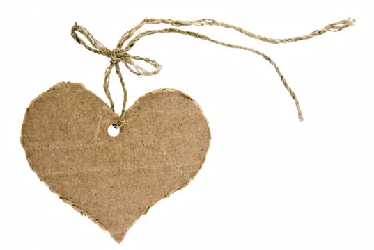 Heart Shaped Cardboard Tag with Twine String