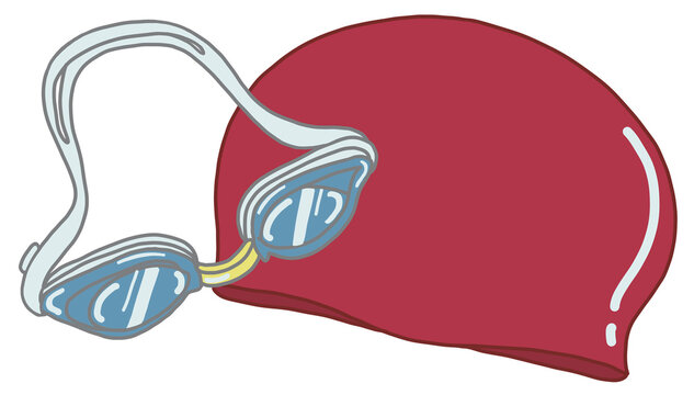 swim cap and goggle