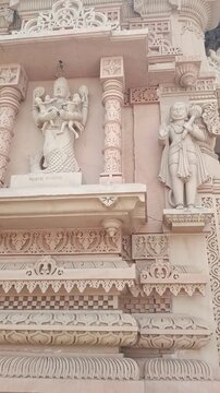 Intricate Stone Carvings of Matsya Avatar and Hindu Deities on Indian Temple Wall