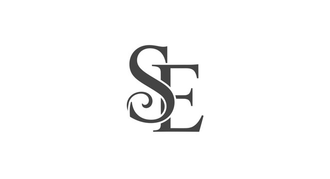 Minimalist SE monogram logo design on white background