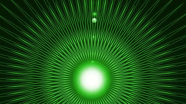 High-contrast radial burst light rays background with a bright central glow and a small secondary light above animation