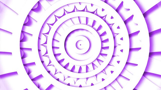 Abstract concentric circular design with layered rings and soft shadows background animation