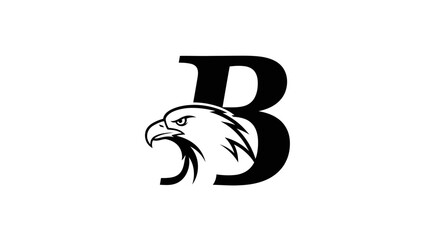 Minimalist letter B eagle mascot logo on white background © Bimo