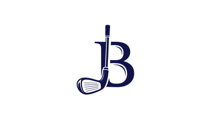 Minimalist letter B initial golf club logo design © Bimo