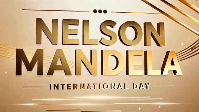 Nelson Mandela International Day celebration poster with gold text